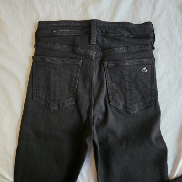 Rag & Bone sz 24 Nina High Rise Ankle Cigarette black jeans with frayed hem - Picture 11 of 13